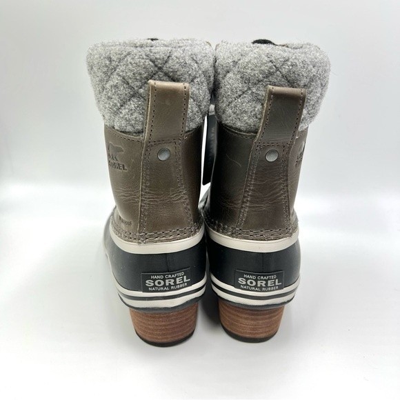 Sorel Women's Slimpack Lace II Winter Snow Rain Duck Boots Quarry Black Size 7 - Picture 12 of 13
